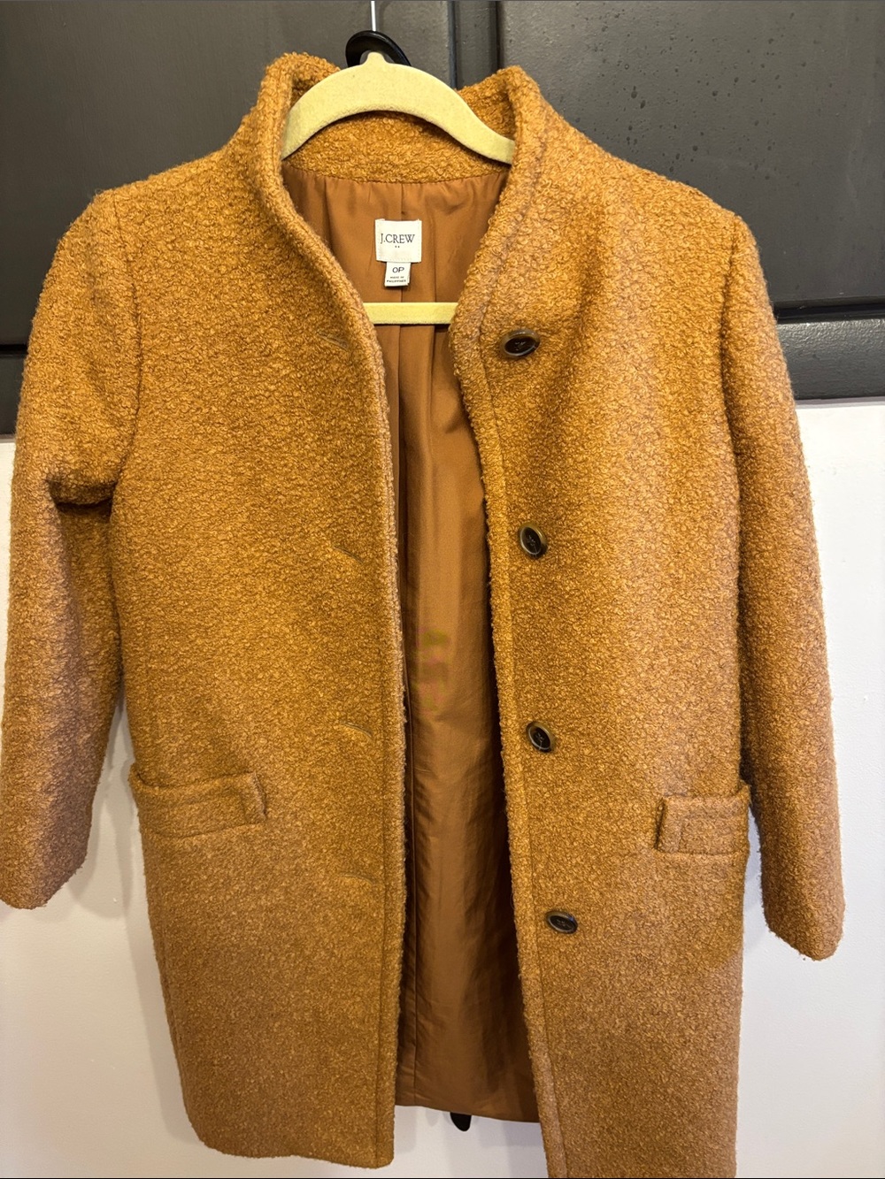 J. Crew Camel Bouclé Wool Coat - Caramel Brown